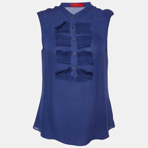 CH Carolina Herrera Navy Blue Silk Sleeveless Blouse M - CH Carolina Herrera - Modalova