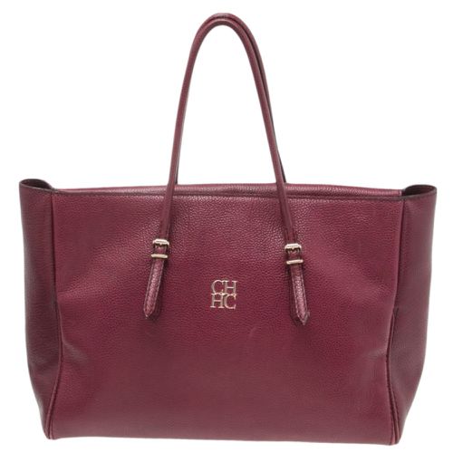 CH Carolina Herrera Plum Leather Tempo Collection Adagio Tote - CH Carolina Herrera - Modalova