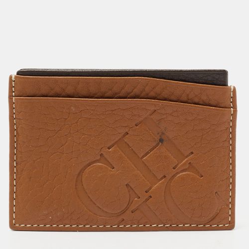 CH Carolina Herrera Tan Monogram Embossed Leather Card Holder - CH Carolina Herrera - Modalova