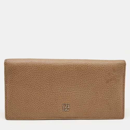 CH Carolina Herrera Beige Leather Flap Bifold Continental Wallet - CH Carolina Herrera - Modalova