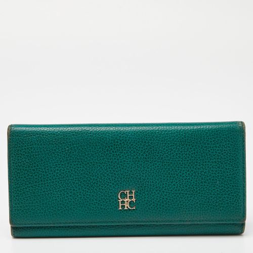 CH Carolina Herrera Green Leather Flap Trifold Continental Wallet - CH Carolina Herrera - Modalova