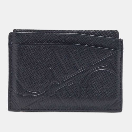 CH Carolina Herrera Dark Blue Monogram Embossed Leather Card Holder - CH Carolina Herrera - Modalova