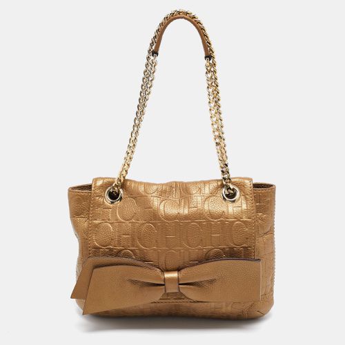 CH Carolina Herrera Gold Monogram Leather Audrey Shoulder Bag - CH Carolina Herrera - Modalova