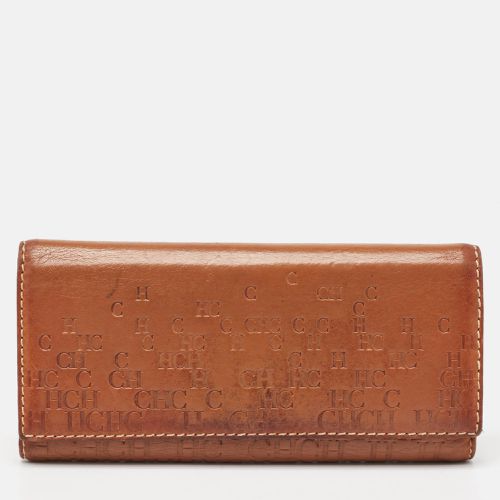 CH Carolina Herrera Brown Monogram Embossed Leather Trifold Continental Wallet - CH Carolina Herrera - Modalova