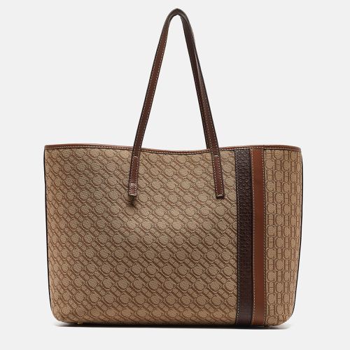 CH Carolina Herrera Brown/Beige Monogram Canvas Shopper Tote - CH Carolina Herrera - Modalova