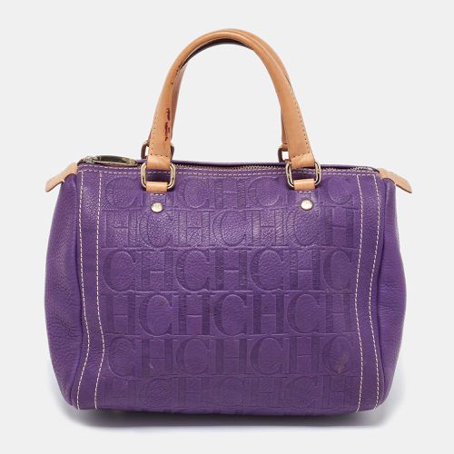 CH Carolina Herrera Purple Monogram Leather Andy Boston Bag - CH Carolina Herrera - Modalova