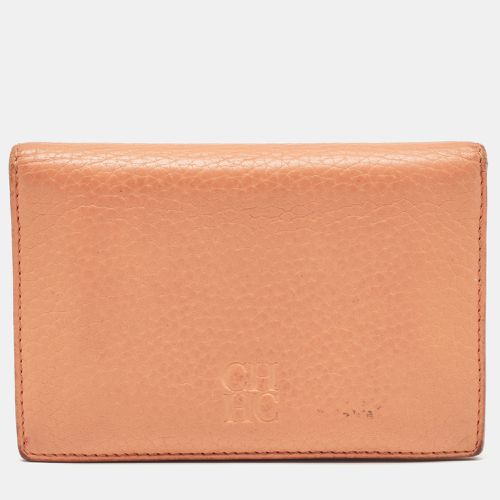 CH Carolina Herrera Peach Leather Compact Flap Wallet - CH Carolina Herrera - Modalova