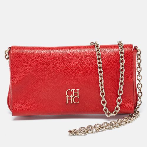 CH Carolina Herrera Red Leather Flap Chain Shoulder Bag - CH Carolina Herrera - Modalova