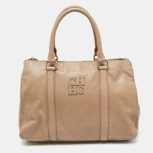 CH Carolina Herrera Beige Leather Matteo Satchel - CH Carolina Herrera - Modalova