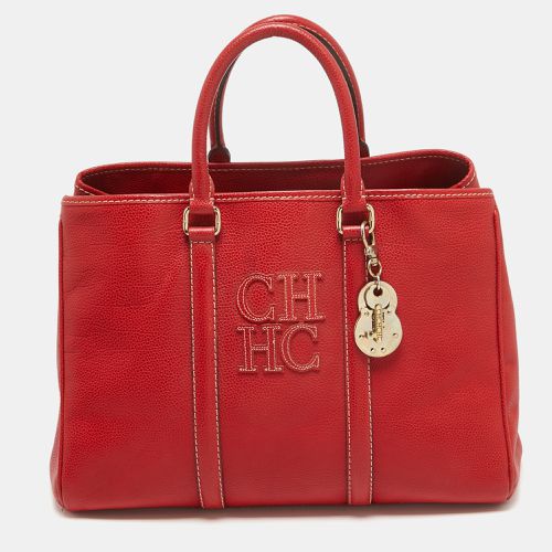 CH Carolina Herrera Red Grained Leather Matteo Tote - CH Carolina Herrera - Modalova