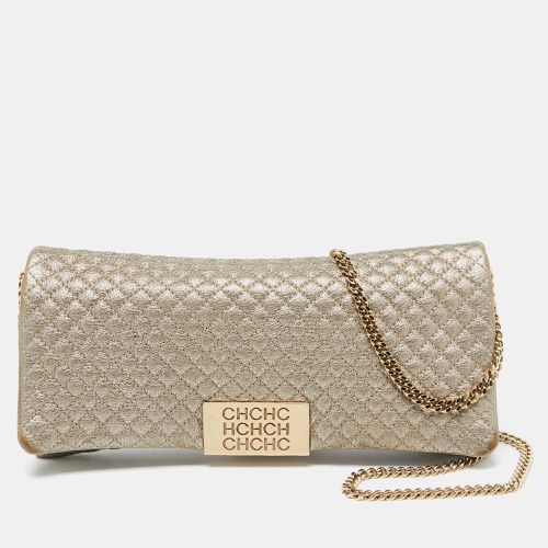 CH Carolina Herrera Metallic Gold Quilted Leather Flap Clutch - CH Carolina Herrera - Modalova