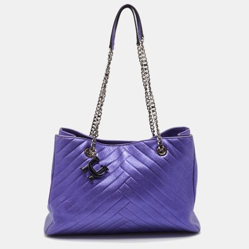 CH Carolina Herrera Metallic Purple Leather Chain Tote - CH Carolina Herrera - Modalova