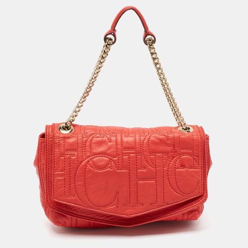 CH Carolina Herrera Red Monogram Leather Double Flap Shoulder Bag - CH Carolina Herrera - Modalova