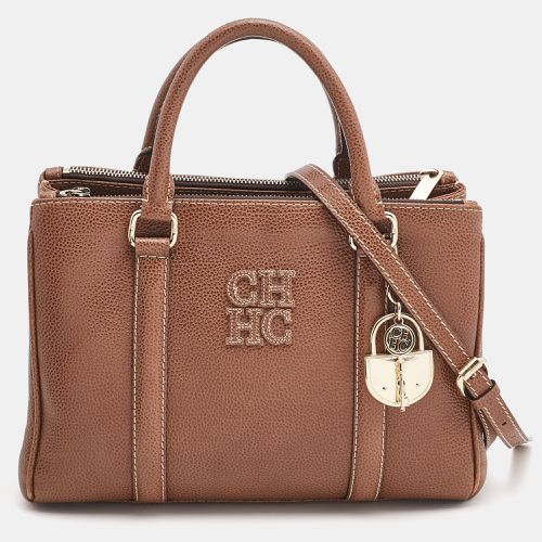 CH Carolina Herrera Brown Pebbled Leather Matteo Tote - CH Carolina Herrera - Modalova