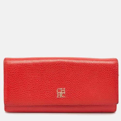 CH Carolina Herrera Red Leather Flap Continental Wallet - CH Carolina Herrera - Modalova