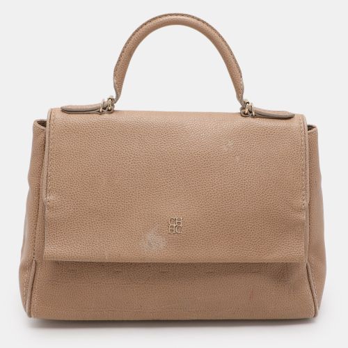 Carolina Herrera Beige Leather Minuetto Flap Top Handle Bag - CH Carolina Herrera - Modalova