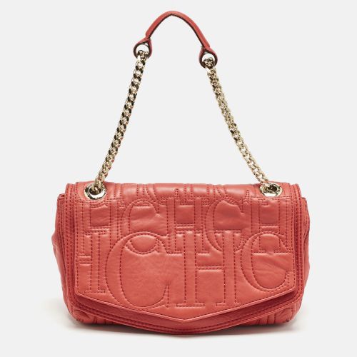 CH Carolina Herrera Red Monogram Leather Double Flap Shoulder Bag - CH Carolina Herrera - Modalova