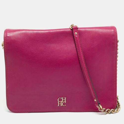 CH Carolina Herrera Fuchsia Leather Chain Flap Bag - CH Carolina Herrera - Modalova
