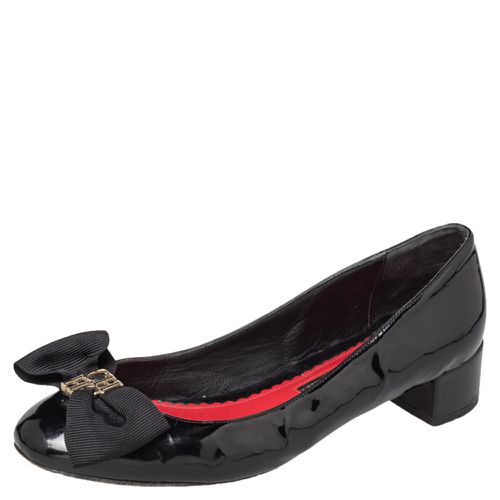 CH Carolina Herrera Black Patent Leather Bow Block Heel Pumps Size 39 - CH Carolina Herrera - Modalova