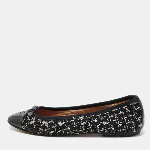 CH Carolina Herrera Black Tweed and Patent Leather Bow Ballet Flats Size 37 - CH Carolina Herrera - Modalova