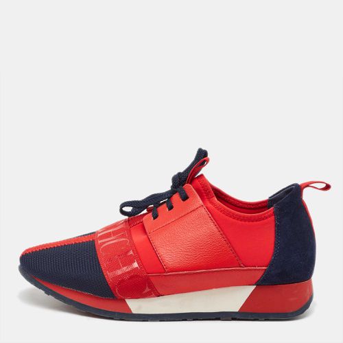 CH Carolina Herrera Red/Navy Blue Leather and Suede Low Top Sneakers Size 36 - CH Carolina Herrera - Modalova