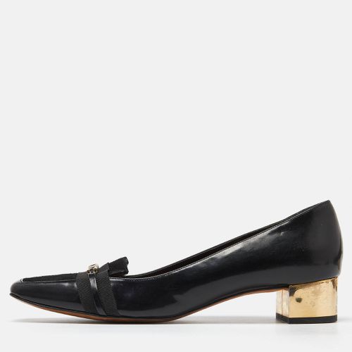 CH Carolina Herrera Black Suede & Leather Block Heel Loafer Pumps Size 38 - CH Carolina Herrera - Modalova