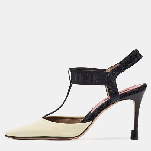 CH Carolina Herrera Cream/Black Patent and Leather Slingback Pumps Size 40 - CH Carolina Herrera - Modalova