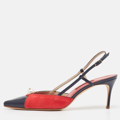 CH Carolina Herrera Red/Blue Suede and Leather Alligator Pumps Size 39 - CH Carolina Herrera - Modalova