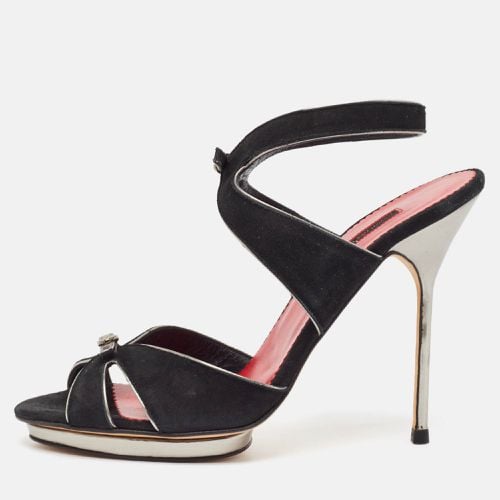 CH Carolina Herrera Black Leather Ankle Strap Sandals Size 40 - CH Carolina Herrera - Modalova