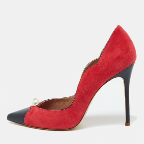 CH Carolina Herrera Red/Black Suede and Leather Pearl Pointed Toe Pumps Size 40 - CH Carolina Herrera - Modalova