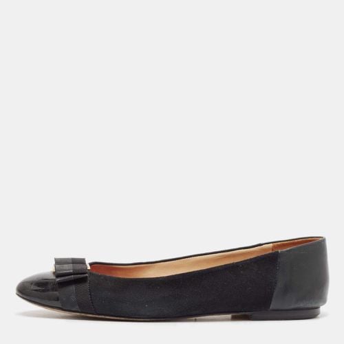 CH Carolina Herrera Black Suede and Patent Leather Ballet Flats Size 39 - CH Carolina Herrera - Modalova