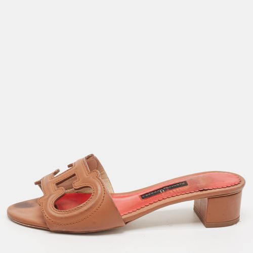 CH Carolina Herrera Brown Leather Slide Sandals Size 35 - CH Carolina Herrera - Modalova