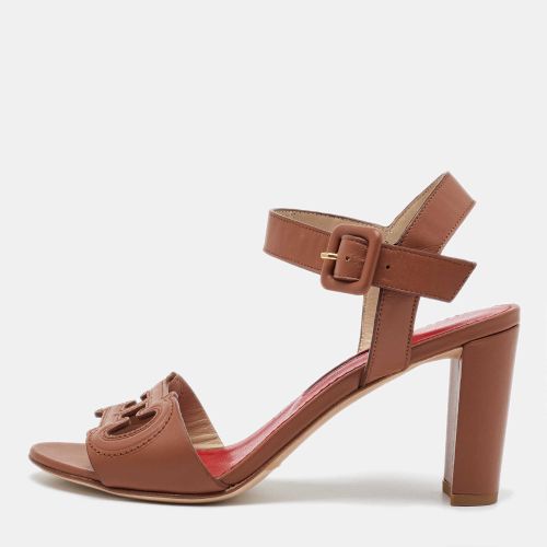 CH Carolina Herrera Tan Leather Ankle Strap Sandals Size 37 - CH Carolina Herrera - Modalova