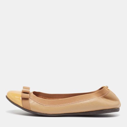 CH Carolina Herrera Brown Leather and Patent Scrunch Ballet Flats Size 37 - CH Carolina Herrera - Modalova