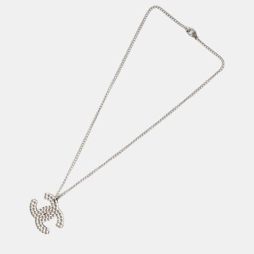 Chanel CC Crystals Silver Tone Pendant Necklace - Chanel - Modalova