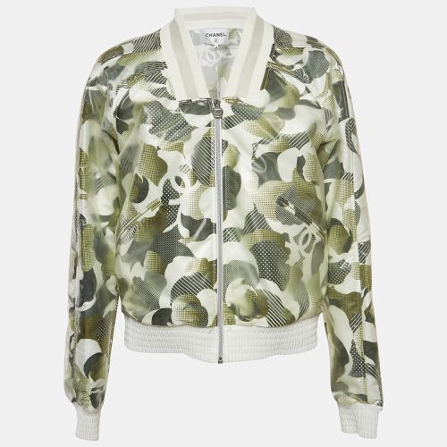 Chanel Dark Green Printed Synthetic Vinyl Bomber Jacket M - Chanel - Modalova