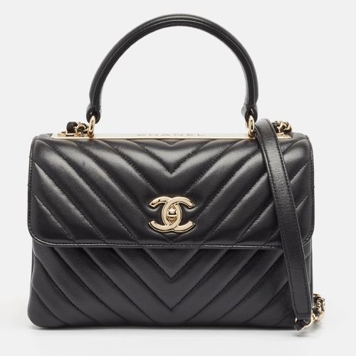 Chanel Black Chevron Leather Small Trendy CC Top Handle Bag - Chanel - Modalova