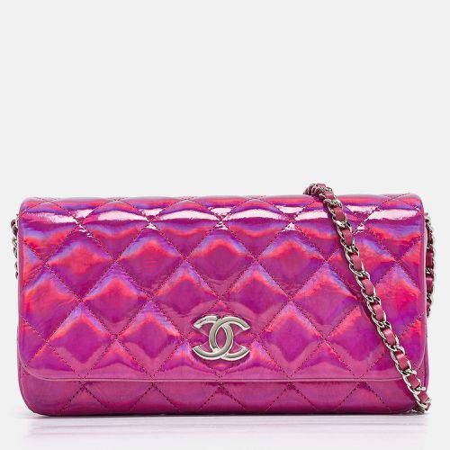 Chanel Pink Iridescent Quilted Patent Leather CC Chain Clutch - Chanel - Modalova