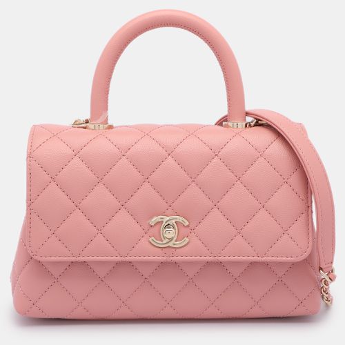 Chanel Pink Quilted Caviar Leather Mini Coco Top Handle Bag - Chanel - Modalova