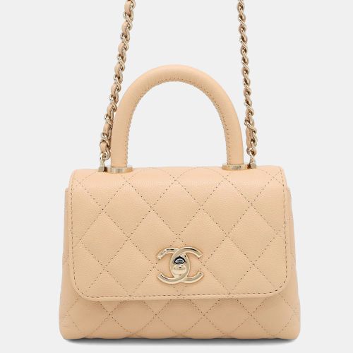 Chanel Coco Handle Mini Beige Caviar Leather Top Handle Bag - Chanel - Modalova