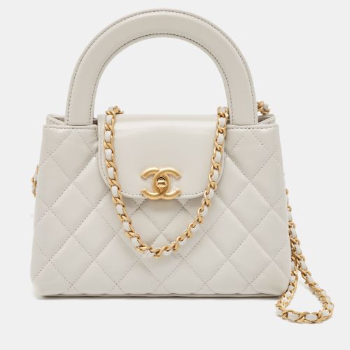 Chanel Light Grey Quilted Leather Mini Kelly Bag - Chanel - Modalova