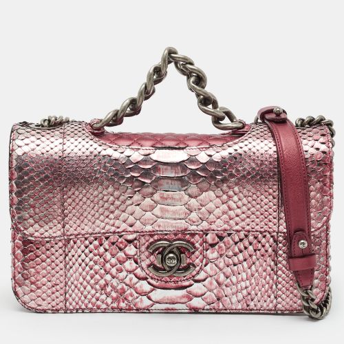 Perfect Edge Medium Metallic /Silver Python Double Flap Bag - Chanel - Modalova