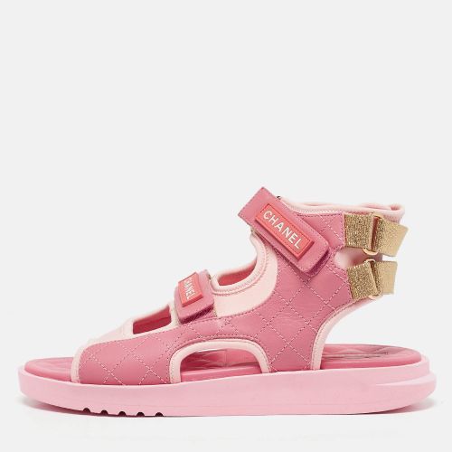 Chanel Pink Leather and Neoprene Gladiator Flat Sandals Size 39.5 - Chanel - Modalova