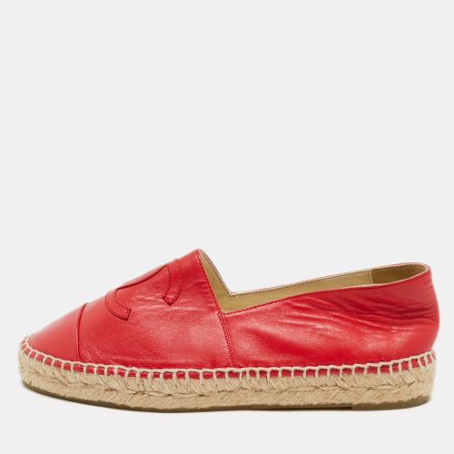 Chanel Red Leather CC Logo Espadrilles Size 37 - Chanel - Modalova