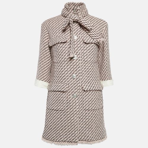 Chanel Pink Wool Tweed Detachable Leather Cuff Coat M - Chanel - Modalova