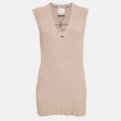 Chanel Pink Patterned Knit Sleeveless Sweater L - Chanel - Modalova