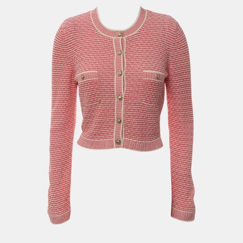 Chanel Red/Cream Striped CC Cropped Cardigan M - Chanel - Modalova