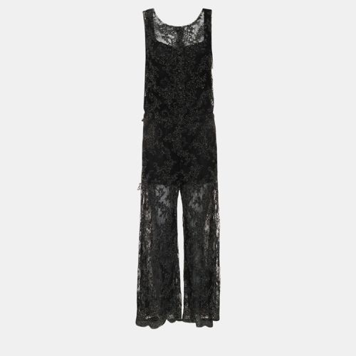 Chanel Black CC Embellished Buttons Lace Sleeveless Jumpsuit M - Chanel - Modalova