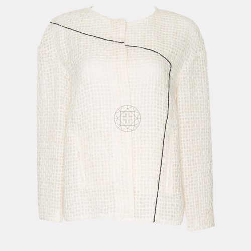 Chanel Cream Monochrome Mesh Jacket L - Chanel - Modalova