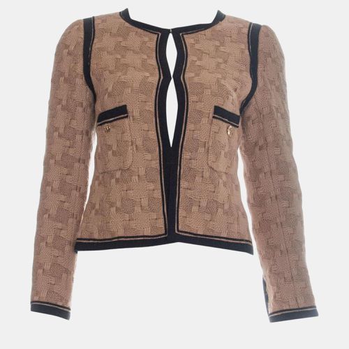 Chanel Brown Woven Wool Round Neck Jacket S - Chanel - Modalova